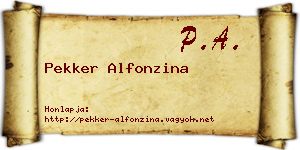 Pekker Alfonzina névjegykártya